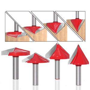BIGP 6 Stück 8mm Schaft 3D CNC V-Nut Formfräser Set für Holzbearbeitung, 6 Stück