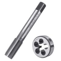 Hochwertiger Gewindebohrer für Durchgangslöcher oder flache Löcher auf Stahl, Kupfer, Aluminium und Gusseisen mit geradliniger Form und Metrischem Gewindeschneid und Gewindeschneideisen Set