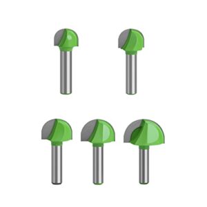 Set aus 5 hochwertigen Hartmetall-Fräsern mit einem Schaftdurchmesser von 8 mm für die Holzbearbeitung, ideal für CNC- und automatische Oberfräsen sowie tragbare Oberfräsen
