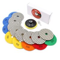 BRSCHNITT Trockene Diamant Polierscheibe Set mit 5 Polierpads für Granit, Stein, Beton und Marmor - ideal für das polieren von Oberflächen und Kanten