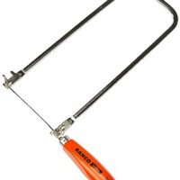 Hochwertige Laubsäge mit Bogen aus Flachstahl, orangelackierter Buchenholzgriff und Ausladung von 300 mm oder 12 Inch