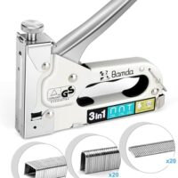 Bamda 3-in-1 Handtacker, Robustes Werkzeug mit 3000 Klammern für Holztacken, Tischlerarbeiten und Dekorationszwecke