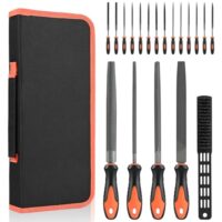 19-teiliges Metallfeilen-Set, Premium-Kohlenstoffstahl, Metallarbeiten, Holzbearbeitung, Schreiner, Heimwerker, Nadelfeile, Reinigungsbürste, tragbarer Koffer