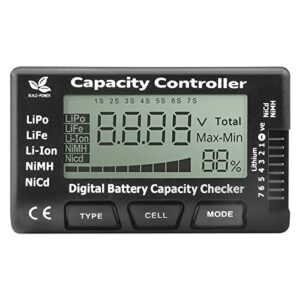 Digitaler Batteriekapazitätsprüfer für LiPo, LiFe, Li-Ion, NiMH und Nicd-Batterien - Messgerät für Batterie-Kapazität und Spannung
