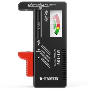 D-FantiX Batterietester, Batterie Akku Volt Checker für AA AAA C D 9V 1.5V Knopfzellen-Batterien