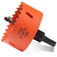 Bi-Metall Lochsäge 72mm, Lochbohrer für Holz und Metall, Bi-Metall Rund Bohrkrone mit 35mm Schnitttiefe für Stahl, Gusseisen, Aluminium, Trockenbau, Sperrholz und Acryl