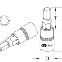 Hochwertige Bit-Stecknuss mit Innensechskant und präzisem Vierkantantrieb von KS Tools. Ideal für Heimwerker und Handwerker.