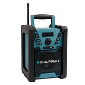 Tragbares Baustellenradio mit Bluetooth und Akku, Blaupunkt BSR 200, robustes Design, kabellose Verbindung via Bluetooth 4.2, 14 Stunden Musikwiedergabe ohne Stromzufuhr