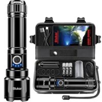 Blukar Taschenlampe mit 500.000 Lumen, 5 Lichtmodi und IP67 Wasserdichtigkeit für Outdoor-Aktivitäten wie Camping, Wandern und Angeln