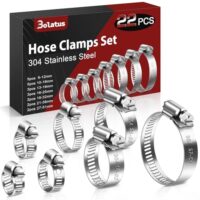 Bolatus Schlauchschellen Set mit 22 Stk. Edelstahl-Schlauchklemmen in verschiedenen Größen von 6-51mm für diverse Anwendungen wie Pool, Haus-Gas-Rohr und Gartenhose