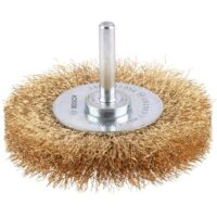 Professionelles Reinigungswerkzeug - Bosch 1x PRO Braun eMailliertes Stahl Longlife Scheibenbürste für 6-mm-Zylinderschaft und Bohrer, gewellter Draht