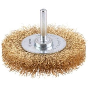 Professionelles Reinigungswerkzeug - Bosch 1x PRO Braun eMailliertes Stahl Longlife Scheibenbürste für 6-mm-Zylinderschaft und Bohrer, gewellter Draht
