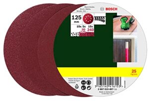 Bosch 25 tlg. Schleifblatt Set für Weichholz, Hartholz, Ø 125 mm, P80/120/240, Zubehör Exzenterschleifer