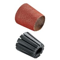 Bosch 30 mm konische Schleifhülse Körnung 80 und Aufnahmeschaft für Heimwerker und Handwerker zum Materialabtrag auf Holzflächen, Fensterläden und Rohren