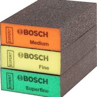 Bosch 3X EXPERT S471 Standard Schleifschwämme für Farbe auf Holz, Weichholz, Ø 69 x 97 x 26 mm, Mittel/Fein/Superfein, Professional Zubehör Handschleifen