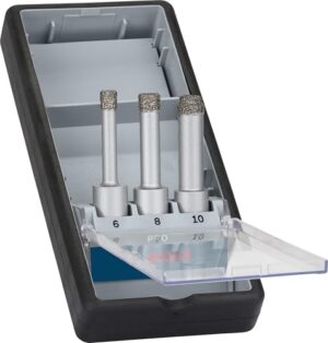 Bosch 3x PRO Ceramic Easy Dry Diamantbohrer-Set für professionelles Fliesenbohren, Zylindrischer Schaft, ideal für harte und weiche Keramikfliesen