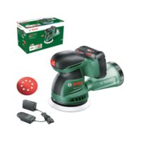 Bosch Akku-Exzenterschleifer EasyOrbit 18V-10 für Schleifen von Holzoberflächen und lasierte Oberflächen mit Akku 2.0Ah und Ladegerät