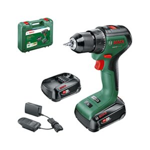 Bosch Akkuschrauber UniversalDrill 18V-60, 2 Akkus, 18 Volt System, im Koffer, leistungsstarkes und flexibles Werkzeug für Heimwerker-Projekte