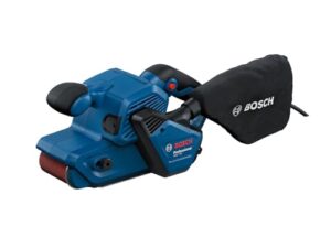 Bosch Professional Bandschleifer GBS 750 mit 850-W-Motor, Textilschleifband und Staubbeutel - perfekt fuer die Bearbeitung von Holz und Metall in der Werkstatt