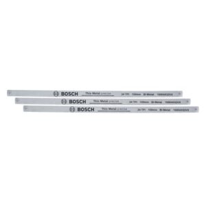 Bosch Bügelsägeblätter Precise 150mm, 3 Stück - Sägeblätter für 150mm Mini-Bügelsägen, 24 TPI, Bimetall, präzise Schnitte in Metall, Kunststoff und Weichholz