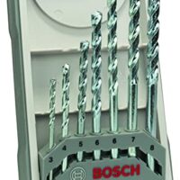 Professionelles 7-teiliges Mauerwerkbohrer-Set von Bosch, ideal für das Bohren in Stein mit Durchmessern von Ø 3 bis Ø 8 mm und Zylindrischem Schaft.