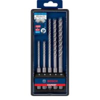 5-teiliger Hammerbohrer-Satz von Bosch Expert für Bohrer im Durchmesser 5,0 mm, 6,0 mm, 6,0 mm, 8,0 mm und 10,0 mm, Carbide-Kopf und 90°-Zentrierspitze