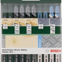 Bosch Home and Garden 10tlg. Stichsägeblatt Set - Hochwertiges Werkzeugset für verschiedene Anwendungen, geeignet für Weichholz, Spanplatten, Tischlerplatten, Faserplatten und mehr