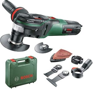 Bosch Multifunktionswerkzeug PMF 350 CES, kraftvolles Werkzeug für Heimwerker, mit Zubehör für Feilen, Schaben, Sägen und mehr, im Koffer.