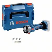 Hochwertige Bosch Professional 18V System Akku Spiralsäge GCU 18V-30 mit verschiedenen Anschlagszangen, Absaugadapter und Fräsern in einer L-BOXX.