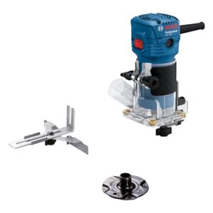 Bosch Professional Kantenfräse GLF 55-6, 550-W-Motor, Drehzahl 33.000 min⁻¹, inkl. Einmaulschlüssel und Spannzange, Werkzeug für Heimwerker und Profis