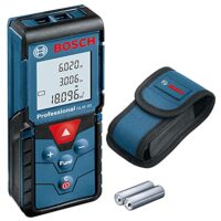 Bosch Professional Laser Entfernungsmesser GLM 40, Flächen- und Volumenberechnung, max. Messbereich: 40 m, 2X 1,5-V Batterien, Schutztasche