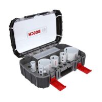 Bosch Professional 9-teilige Lochsäge-Set für Holz und Metall, Zubehör Bohrmaschine, Elektriker Werkzeug, verschiedene Lochsägen in verschiedenen Größen
