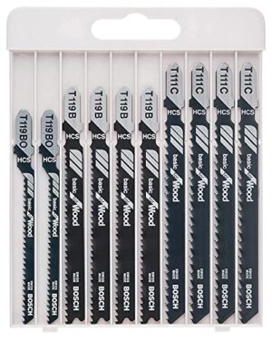 Professionelles Werkzeugset für das Bearbeiten von Weichholz, Sperrholz, Span und Faserplatten - Bosch Professional 10tlg. Stichsägeblatt Set Basic for Wood