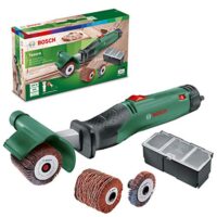 Bosch Schleifroller Texoro mit 250 Watt Leistung und drei Zubehörteilen in einer Box, ideal für verschiedene Oberflächen