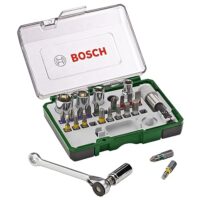 Bosch 27tlg. Schrauberbit und Ratschen-Set - Werkzeugset mit verschiedenen Bit-Typen, Ratsche mit Quick-Change-Funktion und Aufbewahrungsbox