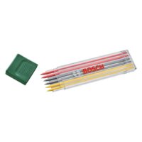 Ersatzminen für Tieflochmarker, 6 Stück in verschiedenen Farben, rot, gelb und graphit HB, Durchmesser 2,8 mm, Etui zur Aufbewahrung