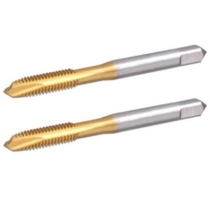 Burkit 2 Stück 1/4-Zoll-28 UNF Spiralspitzen Gewindebohrer mit HSS Titanbeschichtung für Edelstahl, Aluminium und Hartplastik