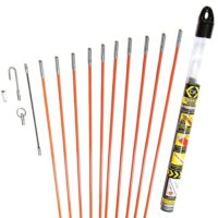 C.K MightyRods 10m Kabelstangen Kit, Einziehstangen für Elektroinstallation und Kabelführung, reibungslos und flexibel, ideal für enge Räume