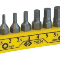 C.K. Schraubendreher Bit Set, Sechskant, Hexagon, 8-teilig, 25 mm, mit Halterung