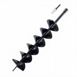 Erdbohrer aus Stahl mit Sicherungsbolzen und Adapter für Gartenarbeiten
