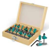 CSOOM 12-teiliges 8 mm Schaft professionelles Fräser-Set für Holzbearbeitung mit Hartmetall-Trimmern und Holzbearbeitungswerkzeug