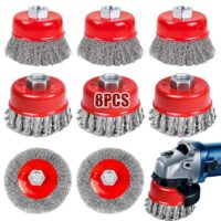 Winkelschleifer-Drahtbürsten-Set M14 Stahlbürste Akkuschrauber 75/100 mm Drahtbürste Flex Topfbürste Bohrmaschine