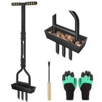 Rasenpflegegerät mit Aerifizierer, Rasenlüfter und Handschuhe für die effiziente Rasenbearbeitung auf verdichteten Böden