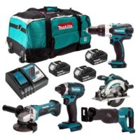 Komplett-Set mit 5 Werkzeugen von Makita, inkl. 3 x 3,0 Ah-Batterien und Tragetasche für alle Anwendungen