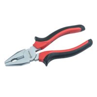 Hochwertiger Kombizange mit Ärmel, 180 mm Länge, Silber-Schwarz-Rot-Design