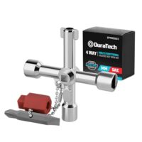 Multifunktionsschlüssel für Schaltschränke, Wasserzähler und Ventile, 4-fach Schlüssel mit Bit, universal Kreuzschlüssel, Zinklegierung, DURATECH Produkt