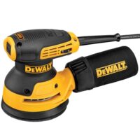 125mm Exzenterschleifer von DEWALT mit 280 Watt Leistung, Vibrationsdämpfung und Sanftanlauf. Ideal für Schleifarbeiten.