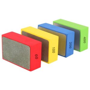 Diamant Handpolierpads, vier Stück Handschleifpads, ein Set aus Schleifpads und Polierpads, ideal für das Polieren von Granit, Marmor und Keramik mit verschiedenen Maschenzahlen