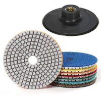 Polierer Set mit 7 Diamantnass Polierscheiben und Unterstützung Pad für Granit, Stein, Beton, Marmor und weitere Oberflächen