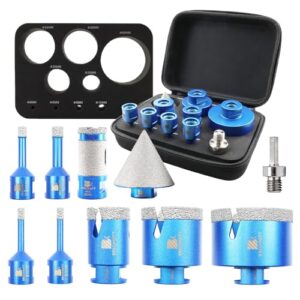 Diamantbohrer für Keramik, Granit und Porzellan - 10mm Bohrer + Adapter + 25 Fingerfräser in verschiedenen Größen